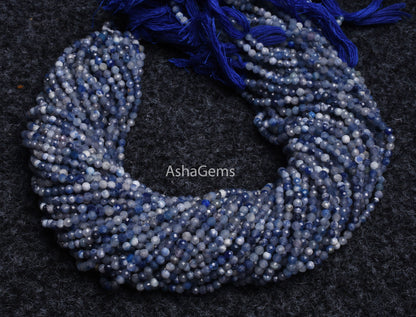 Beautiful dumortierite Micro Cut Beads,3 mm  Shaded Blue dumortierite Faceted Machine Cut Gemstone Beads dumortierite Jewelry Making Crafts
