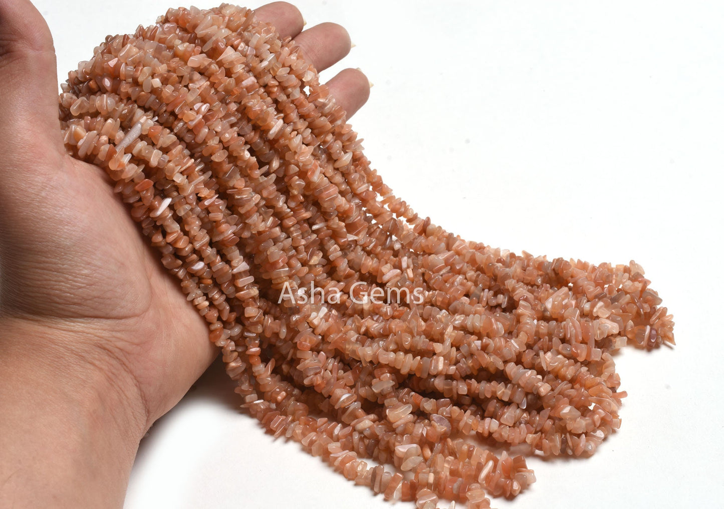 Natural Peach Moonstone Uncut Chips Raw Gemstone Beads ,Beautiful Pink Peach Shade Moonstone Smooth Uneven Beads AAA Quality Moonstone Beads