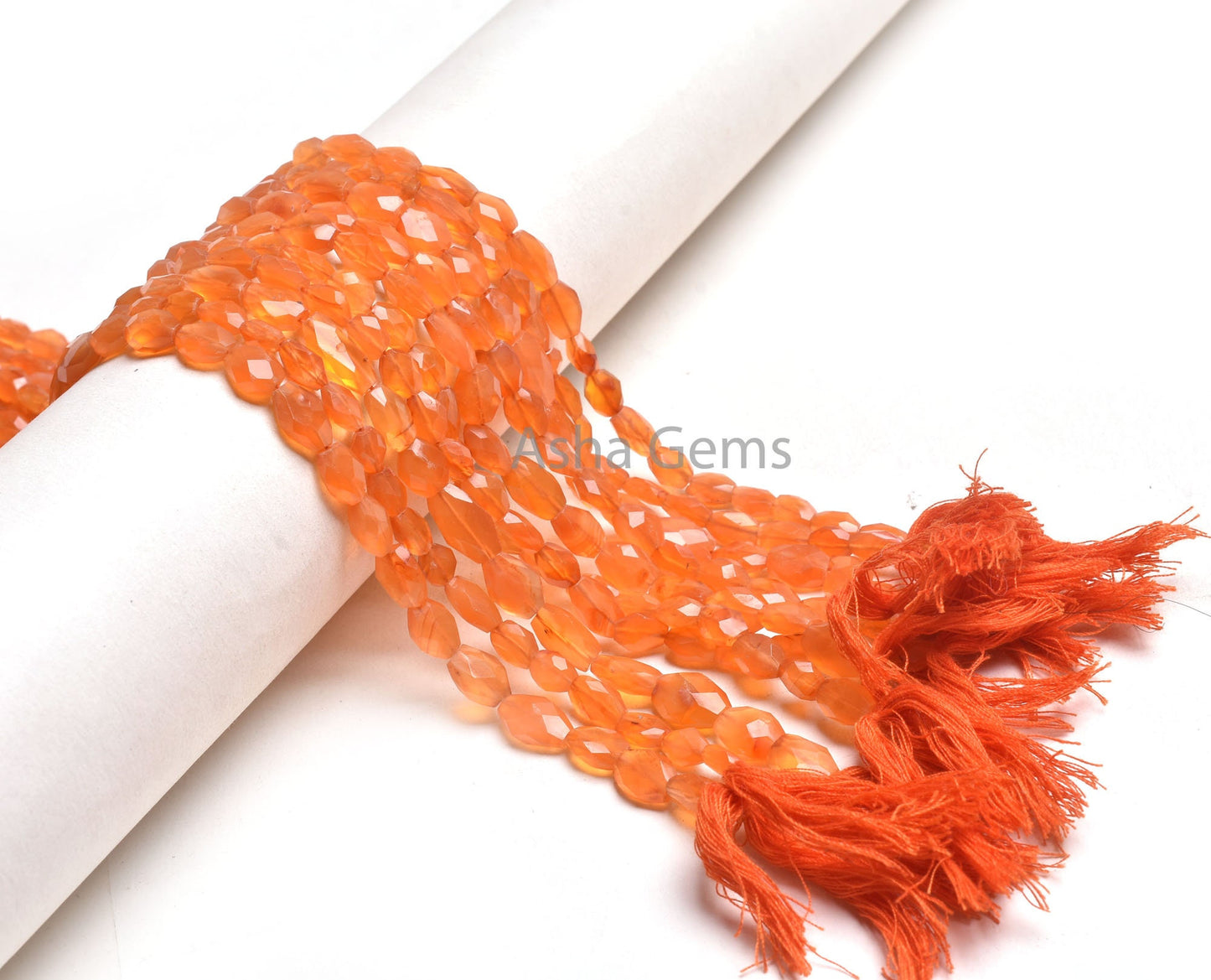 AAA Quality Carnelian Oval Shape Hand Cut Beads,14" Natural Orange Carnelian Faceted Oval Briolette Indian Cut Beads, Carnelian Bead Jewelry