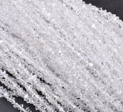 AAA Herkimer Diamond Nugget Shape Beads,16 inch, Natural White Diamond Quartz Polish Rough Faceted Beads,13 Carat Strand, Tiny Raw Bead SALE