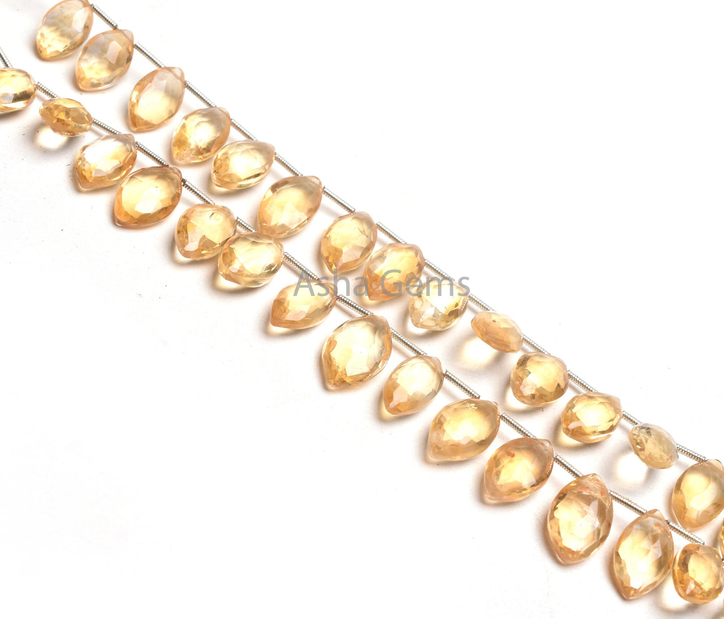 AAA Quality Citrine Faceted Marquise Shape Briolette Gemstone Beads, Natural Yellow Citrine Marquise Side Drill Beads, Citrine Bead Jewelry