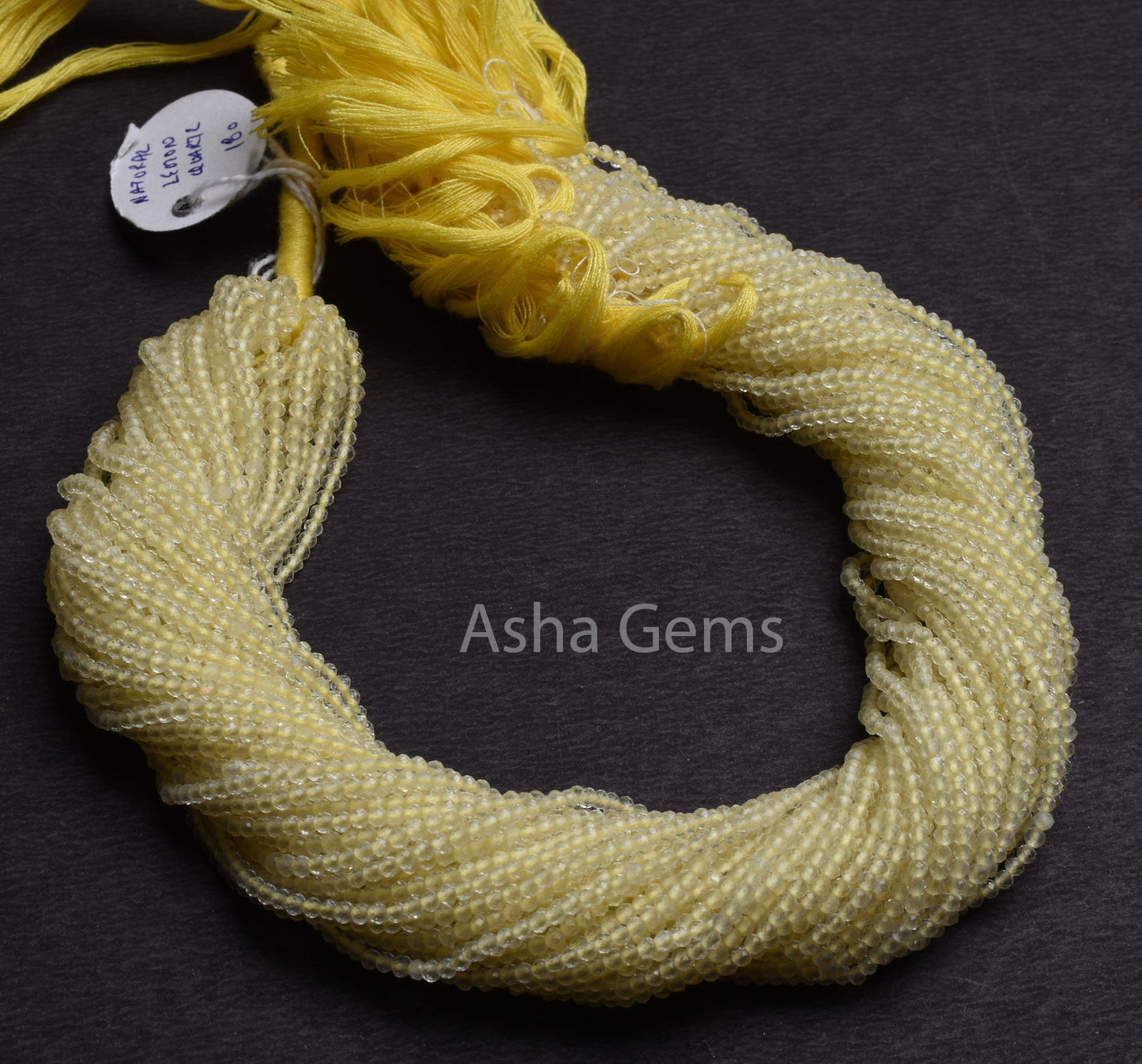 AAA Yellow Lemon Quartz Micro Cut Faceted Gemstone Beads, 2.50 mm natural Lemon Machine Cut Rondelle Beads, Lemon Bead Jewelry Necklace SALE