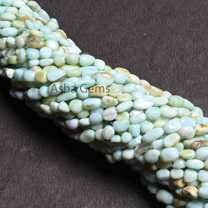 Beautiful Blue Peru Opal Smooth Nugget Beads, Peruvian Boulder Opal Tiny Nuggets Gemstone Loose Beads Jewelry Making Craft Opal Tumble Beads