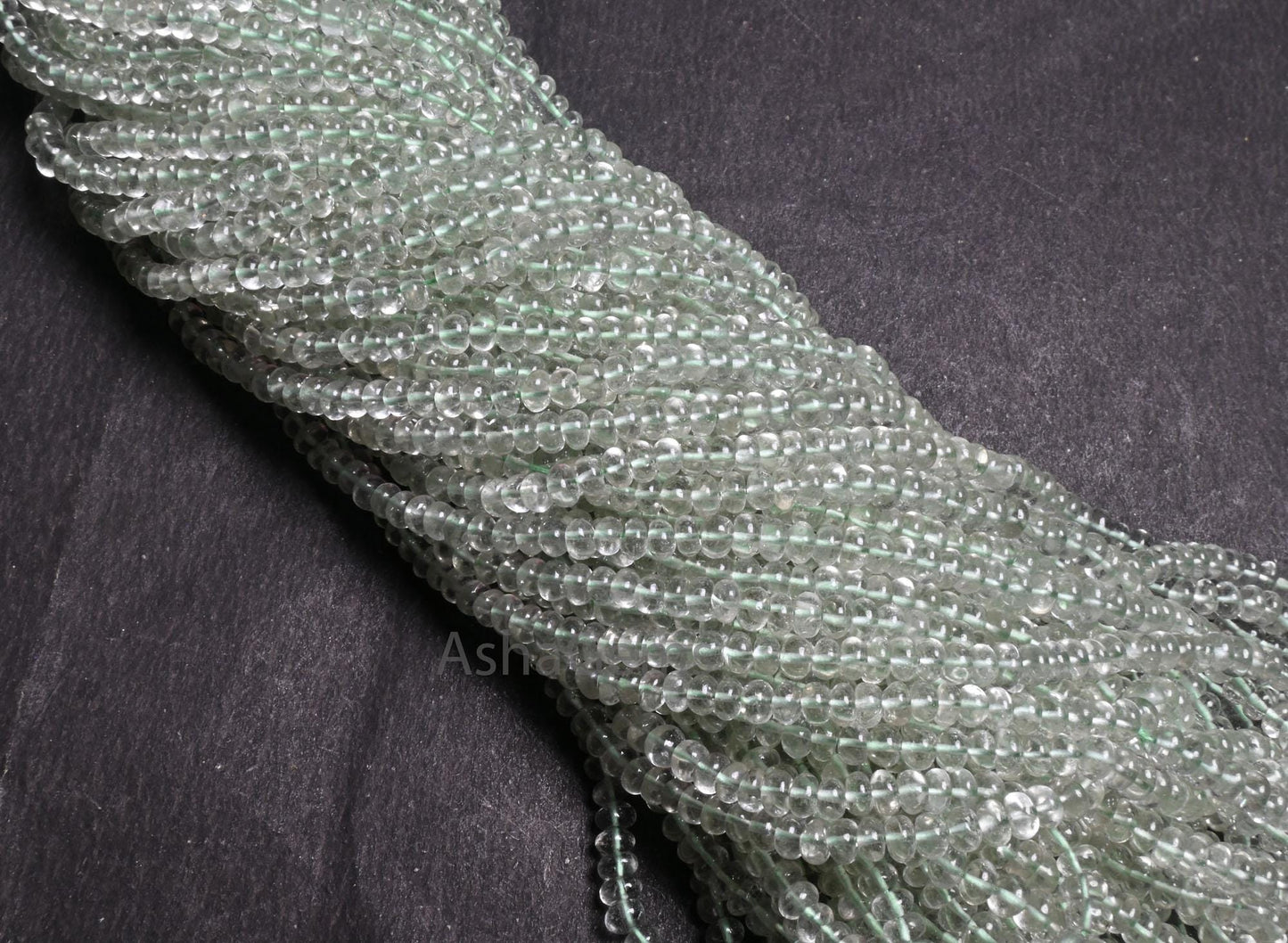 AAA Quality Green Amethyst Smooth Rondelle Gemstone Beads,16"Natural Amethyst Plain Handmade Roundelle Bead Green Amethyst Bead Jewelry SALE (AG 12295)