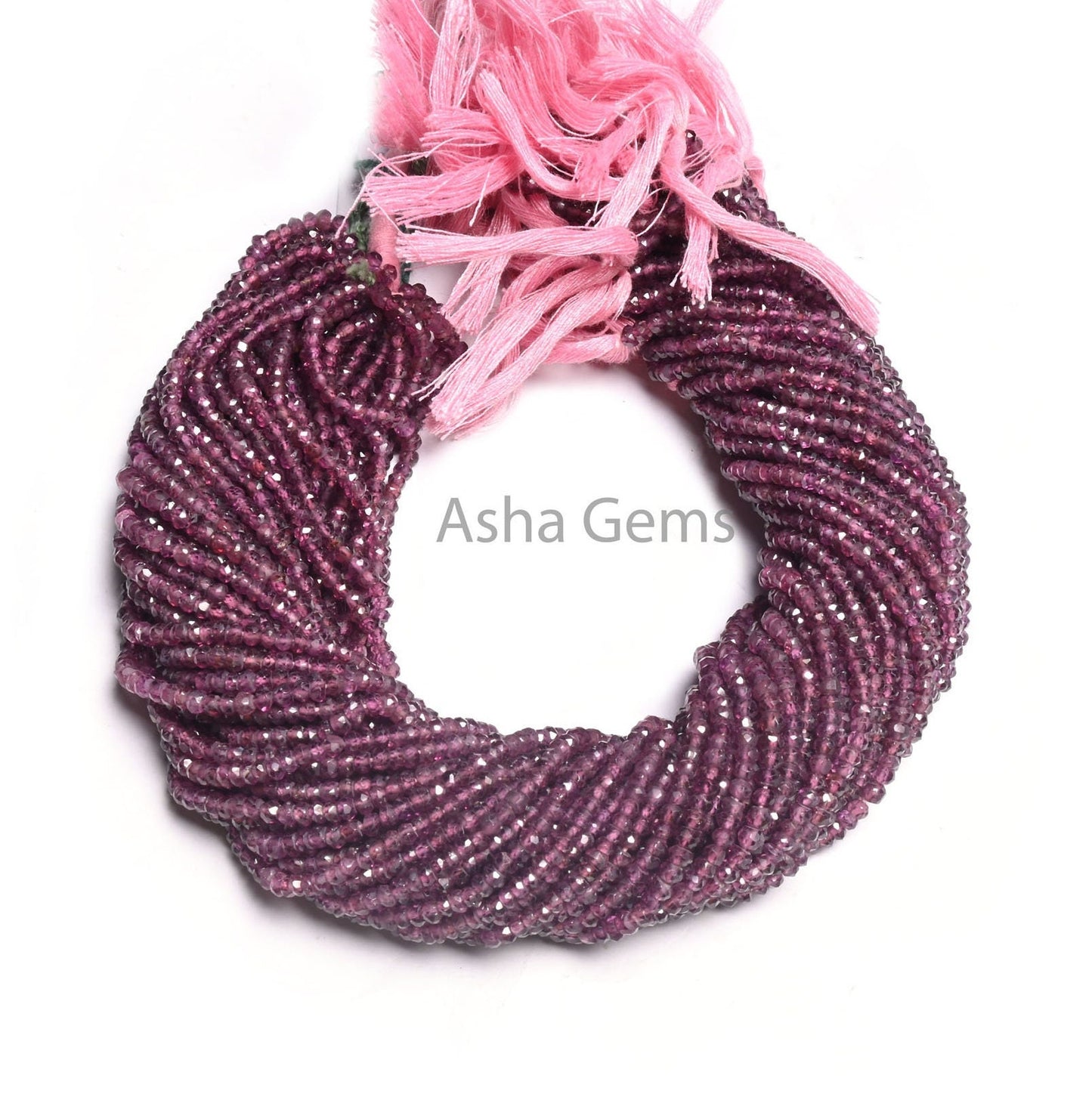 Beautiful Rhodolite Garnet Faceted Gemstone Beads, natural Garnet Indian machine Cut Rondelle Beads,13"Strand Pink Garnet Bead Jewelry Craft