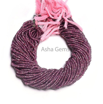 Beautiful Rhodolite Garnet Faceted Gemstone Beads, natural Garnet Indian machine Cut Rondelle Beads,13"Strand Pink Garnet Bead Jewelry Craft