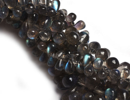 Natural Blue Fire labradorite Smooth Drops Shape Beads, Black Rainbow Plain Handmade Teardrop Gemstone Beads, Labradorite Beads Jewelry SALE