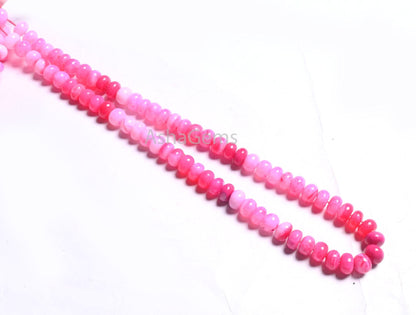 AAA Shaded Queen Pink Opal Smooth Rondelle Beads,16"Strand Hot Pink Opal Plain Handmade Gemstone Loose Bead, Opal Bead Necklace Jewelry SALE