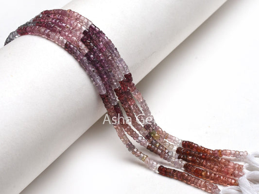 Natural Multi Spinel Smooth Tyre Shape Gemstone Beads,14" Strand Real Spinel Beads, Multi Color Spinel Handmade Tyre Bead Jewelry Craft SALE