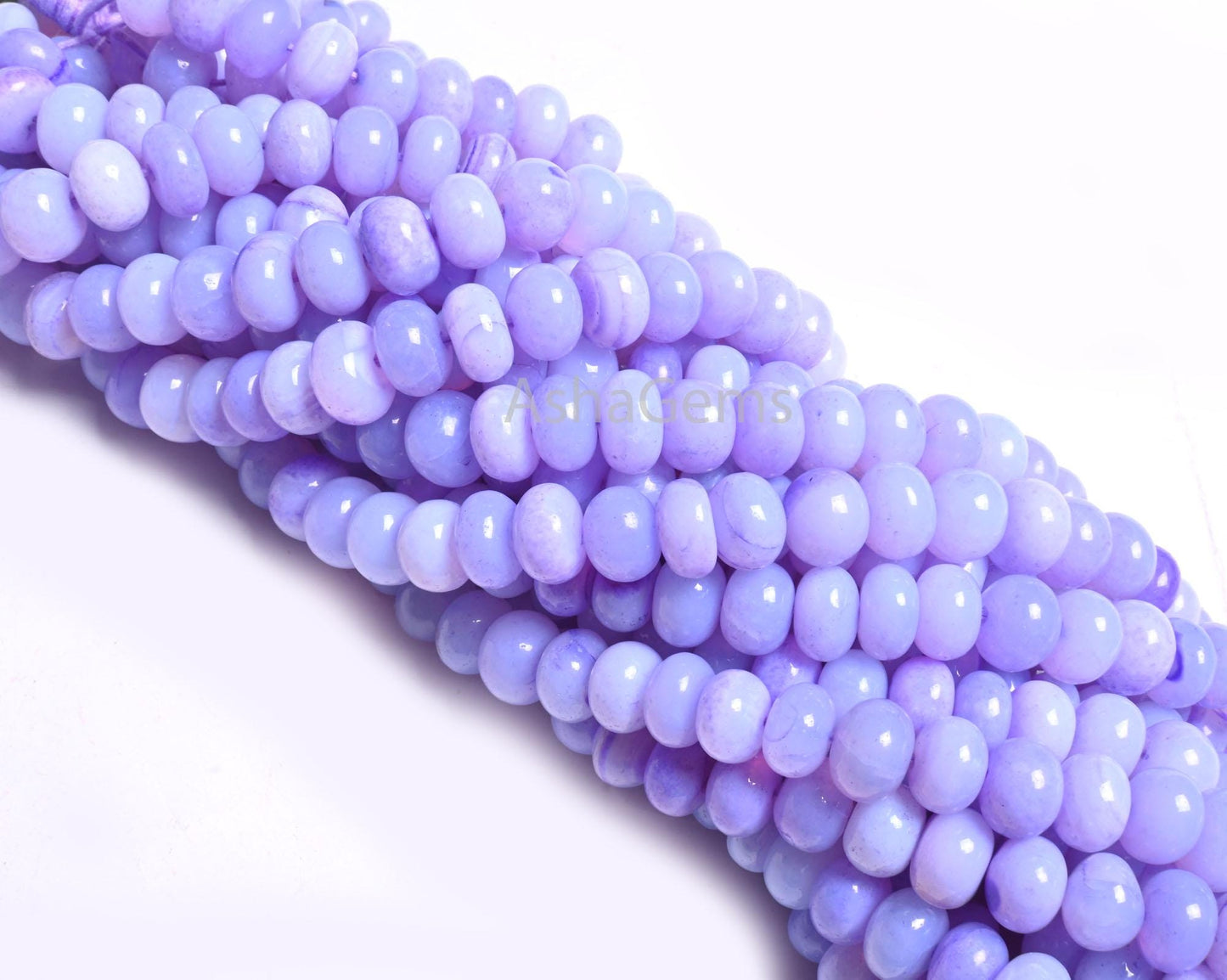 Beautiful Lavender Blue Opal Smooth Rondelle Handmade Beads,8 mm AAA Blue Opal Plain Gemstone Loose Beads Opal Jewelry Necklace Making Craft