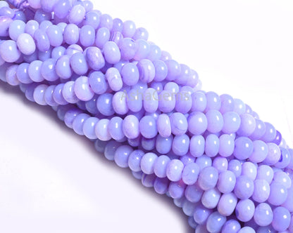 Beautiful Lavender Blue Opal Smooth Rondelle Handmade Beads,8 mm AAA Blue Opal Plain Gemstone Loose Beads Opal Jewelry Necklace Making Craft