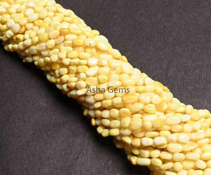 Beautiful Yellow Opal smooth Nugget Gemstone Loose beads,5.5-10 mm Yellow Opal Plain Handmade tumble Uneven Shape Beads, Opal Beads Jewelry (AG 22265)