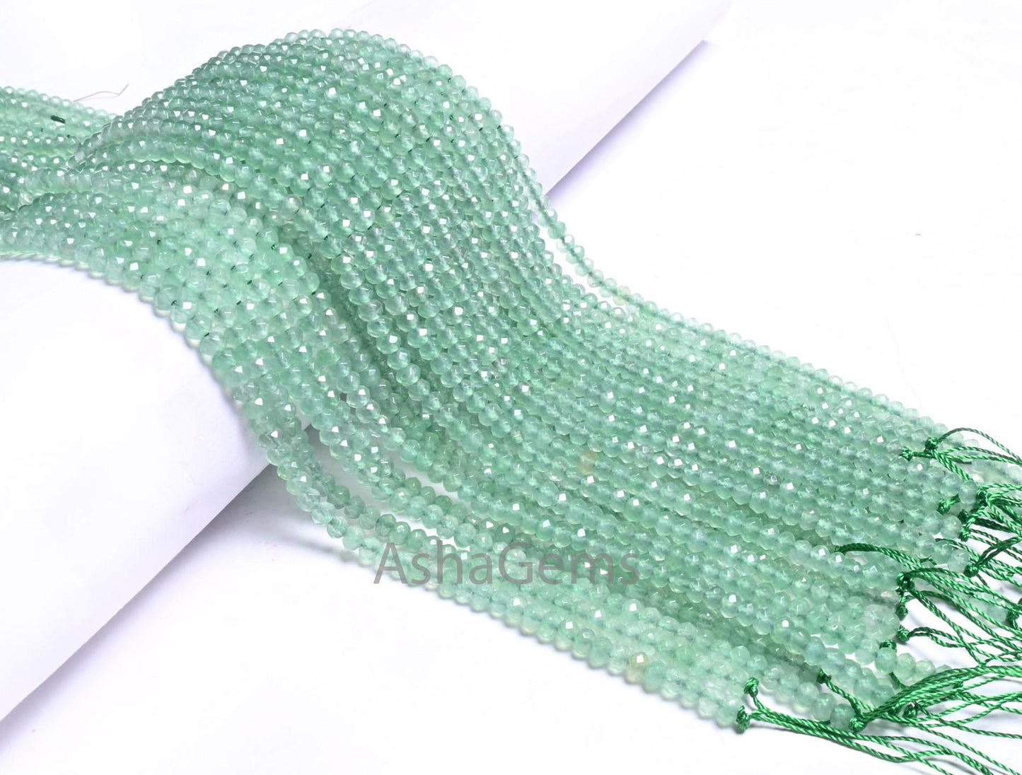4.5 mm Beautiful Light Green Jade Quartz Faceted Gemstone Beads, Fine Green Jade Machine Cut Rondelle Beads, Jade Beads Jewelry Crafts SALE