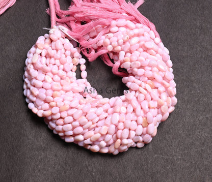 AAA Quality Pink Opal Smooth Nugget Gemstone Loose Beads,5.5-9 mm Pink Opal uneven shape Tiny Tumble Handmade Opal Bead Jewelry Making Craft (AG 22262)