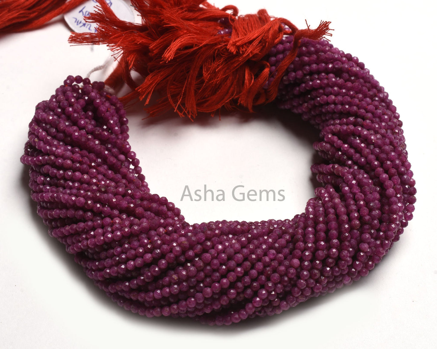 3.2 mm Natural Ruby Faceted Micro Cut Beads, Fine Real Red Ruby Machine Cut Rondelle Gemstone Beads, Rare Genuine Ruby Bead Necklace Jewelry