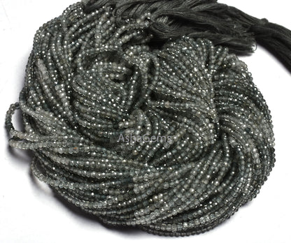 beautiful Shaded Green sapphire Faceted Rondelle Gemstone Beads, Rare Green sapphire Micro Faceted Bead Precious Sapphire Beads For Necklace