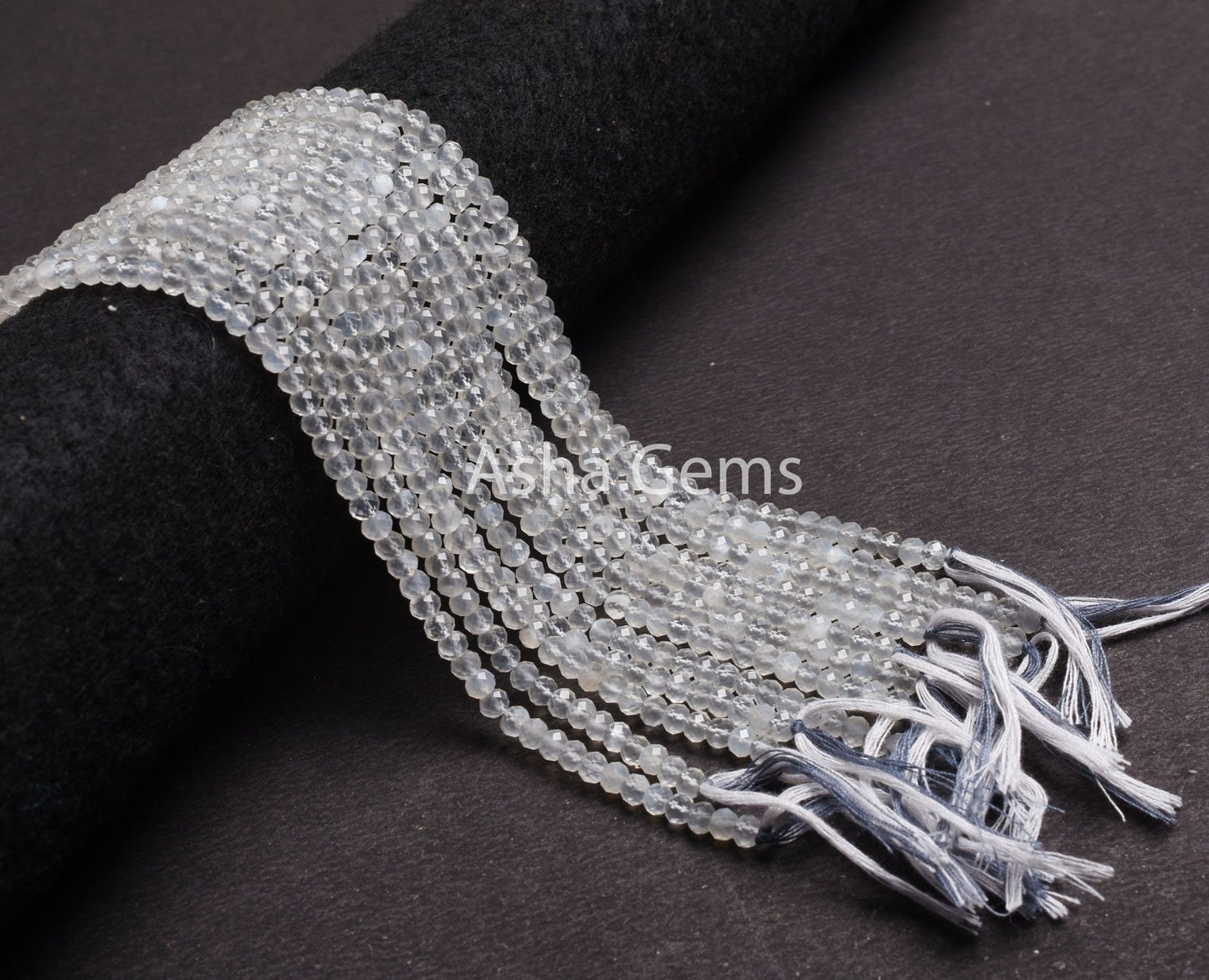 4.25 mm AAA White Moonstone Micro Cut Faceted Rondelle Beads,Top Quality Moonstone Bead,13.5" Rare Translucent White Moonstone Bead Jewelry