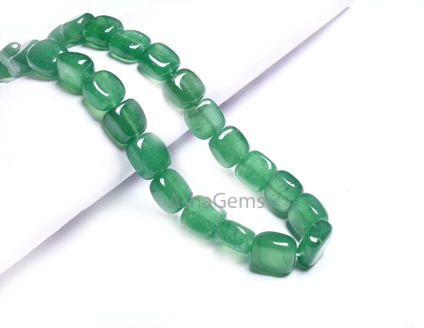 Beautiful Green Onyx Smooth Fancy Nugget Gemstone Beads,15" Fine Green Onyx Plain Handmade Square Shape Uneven Tumble Beads Necklace Jewelry