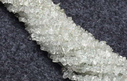 34"Strand Natural Green Amethyst Uncut Chips Beads Gemstone Smooth Raw Tiny Nugget Rough Beads fine Quality Green Amethyst Chip Jewelry Sale