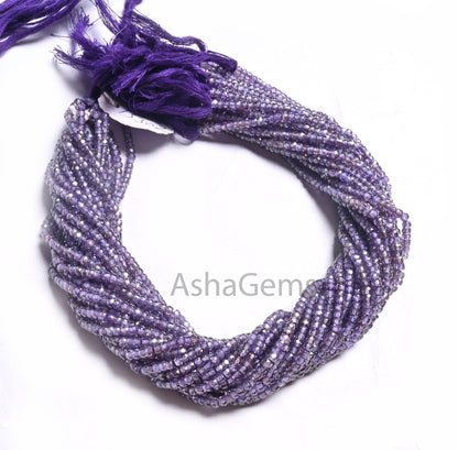 Fine Quality Mud Blue Zircon Rondelle faceted Micro Cut Beads,12.5" Cubic Zircon machine Cut Beads,3.2 mm Zircon Bead Necklace Jewelry Craft