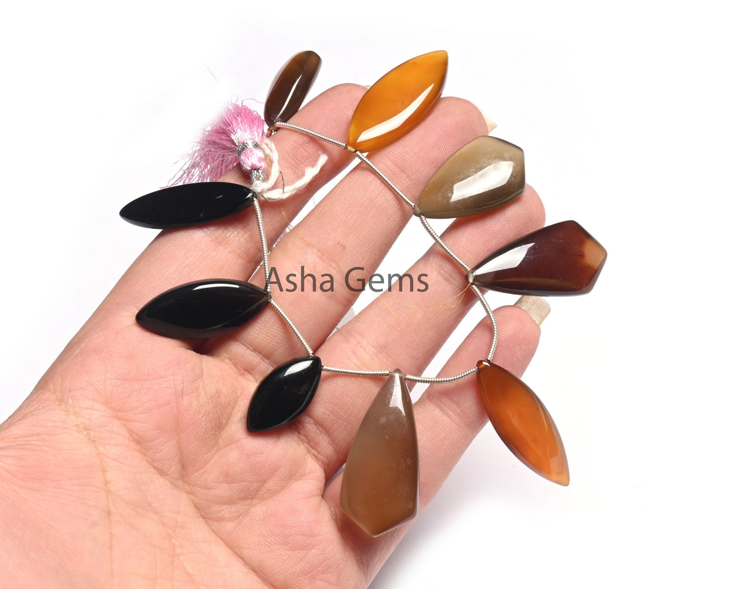 Multi Color Chalcedony Fancy Mix Shape Smooth Gemstone Beads, Disco Chalcedony Mix Shape Handmade Fancy Side Drill Chalcedony Beads Jewelry