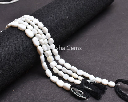 13" Strand Natural White Opal Smooth Nugget Shape Beads, White Gemstone Loose Beads, Opal Nuggets Smooth Tumble Beads, Jewelry Making,SALE