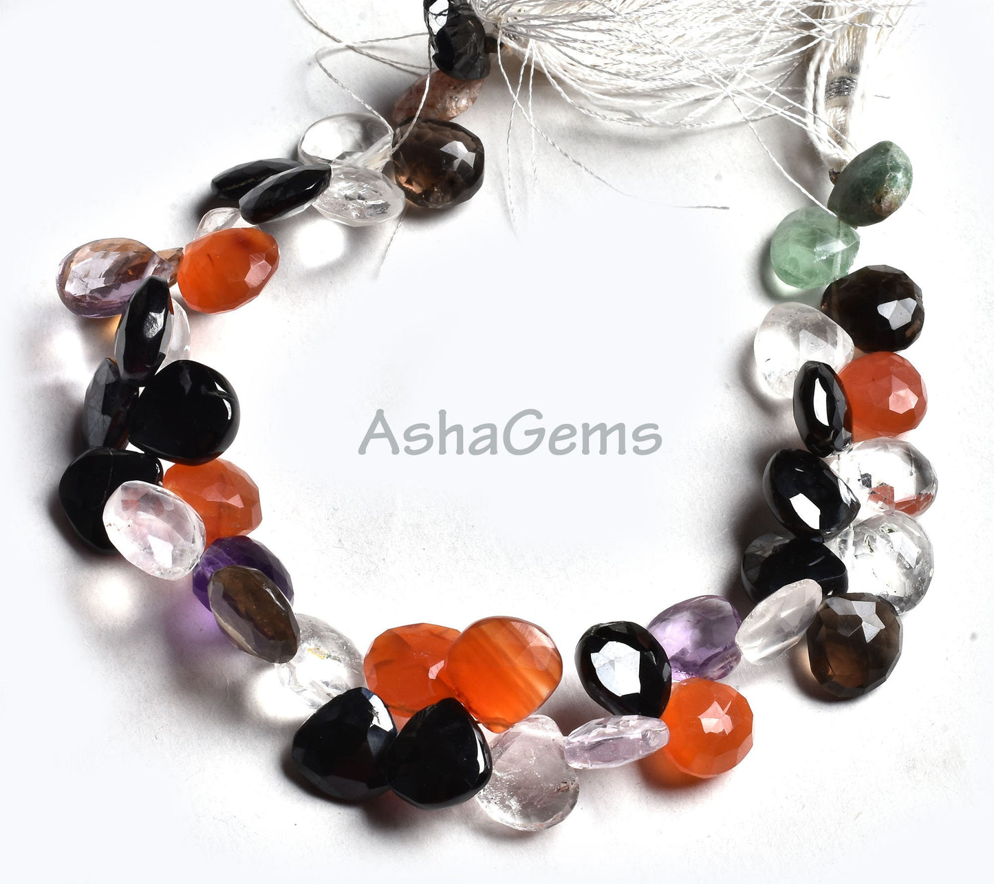 Beautiful Multi Color Gemstone Heart Shape Beads, Disco Heart Briolette Beads,7" Natural  Mix Color Stone Faceted Heart Beads Jewelry Crafts