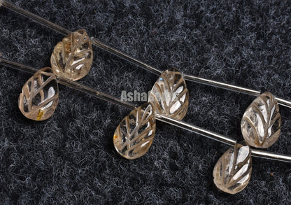 Beautiful Light Yellow Topaz Carved pears Shape Beads, Gemstone Carving Teardrop Beads,Imperial Topaz carve Teardrop For Necklace Jewelry