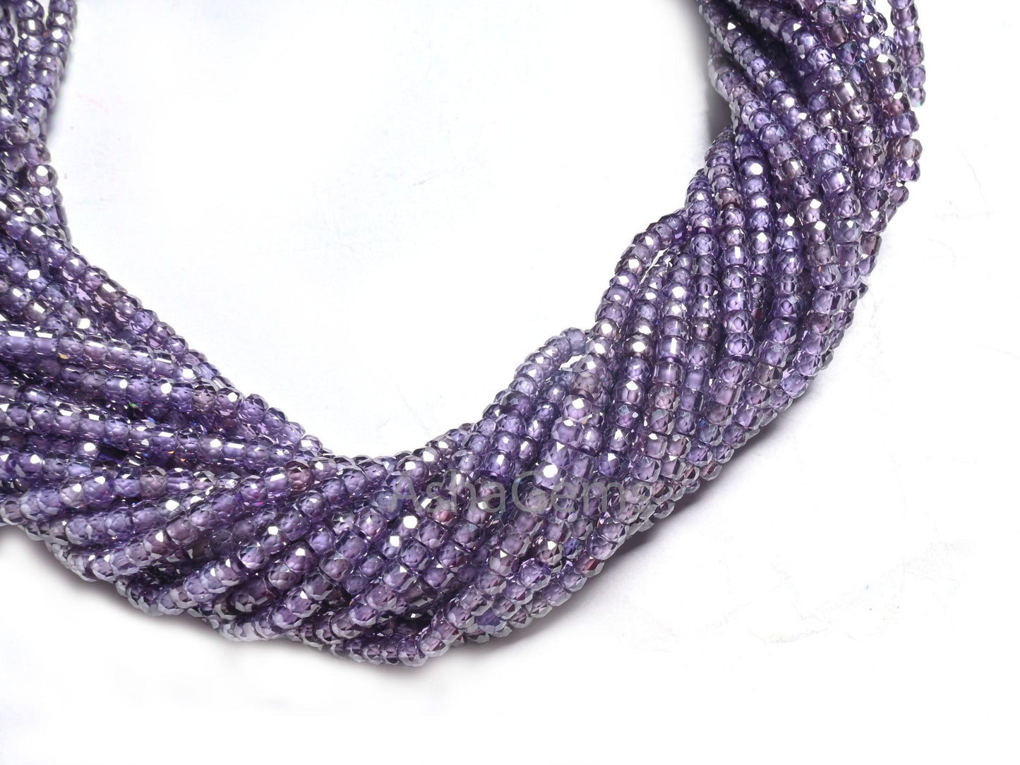 Fine Quality Mud Blue Zircon Rondelle faceted Micro Cut Beads,12.5" Cubic Zircon machine Cut Beads,3.2 mm Zircon Bead Necklace Jewelry Craft