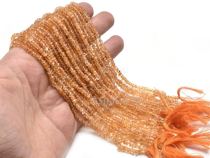 3.5mm Natural Yellow Citrine Quartz Smooth Handmade Button Shape Gemstone Beads,12"Fine Strand Citrine Button Center Drill Bead Jewelry SALE