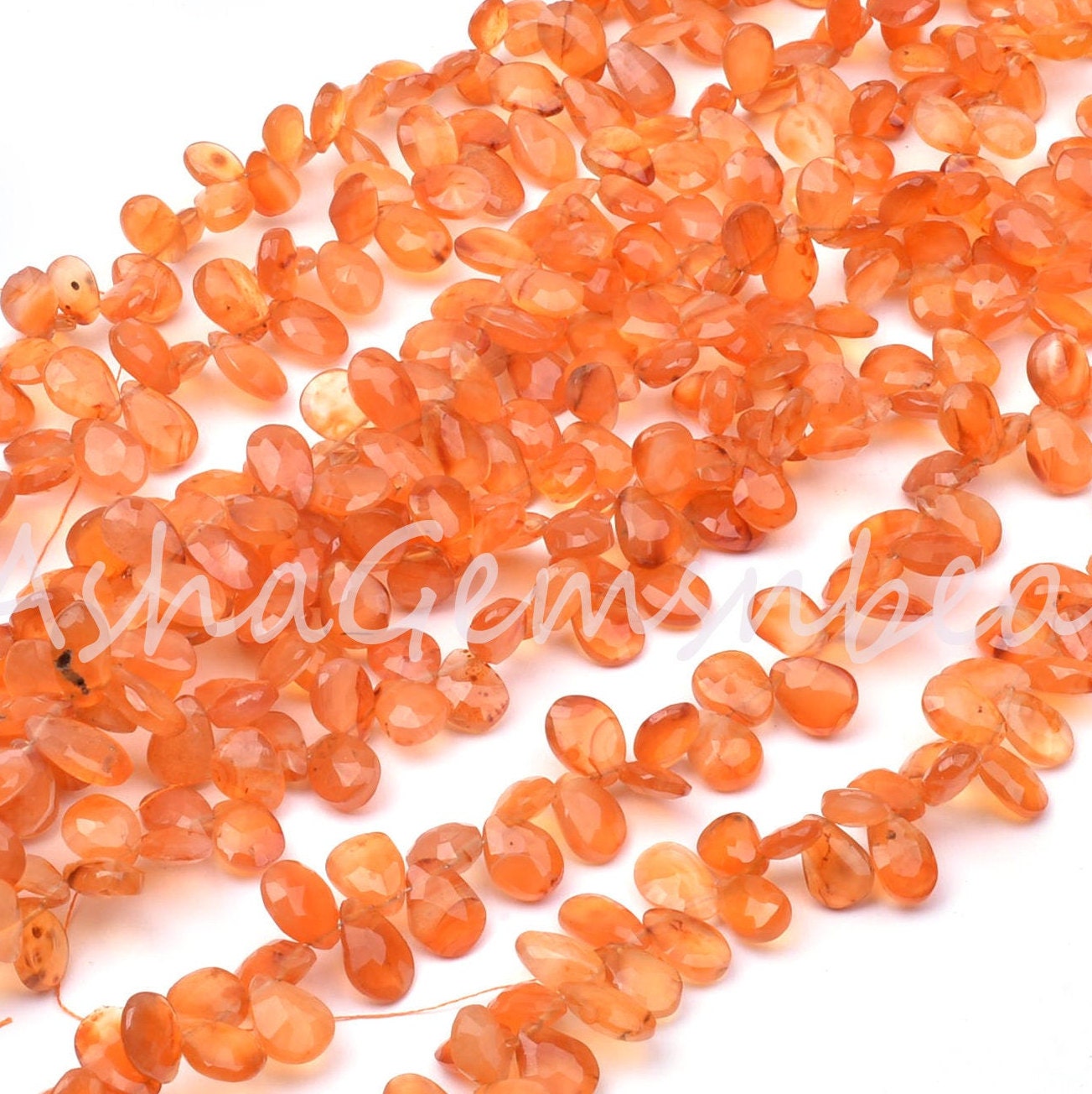 Beautiful Orange Carnelian Pears Shape Faceted Gemstone Beads, Cornelian Teardrop Briolette Side Drill Beads Carnelian Bead Jewelry makings