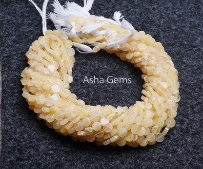Beautiful Yellow Aventurine Smooth Coin Shape Gemstone Beads,Natural Aventurine Handmade uneven Coin Straight Drill Bead Jewelry Craft SALE