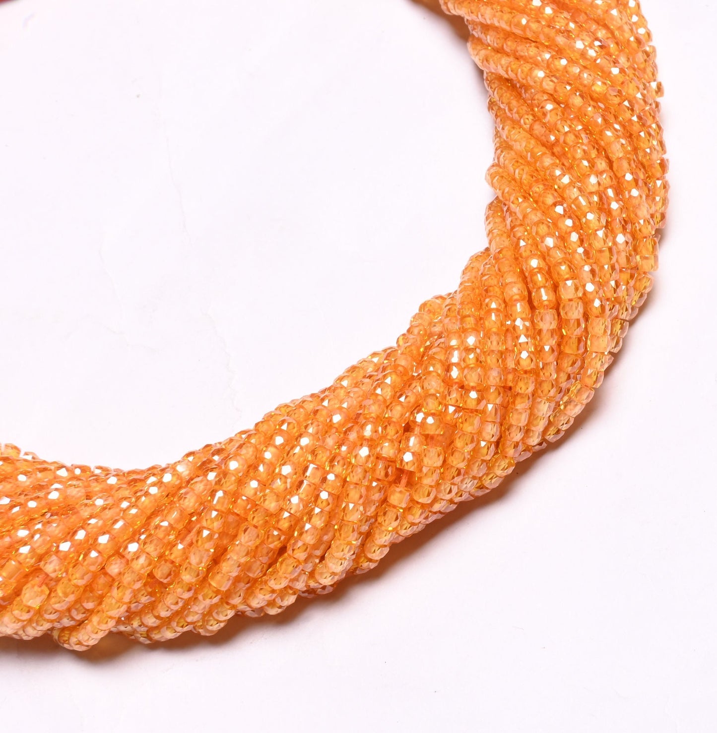 Amazing Dark Yellow Zircon Micro Cut faceted Beads,2.6 mm AAA Cubic Zirconia Rondelle machine Cut Gemstone Tiny Zircon Beads Jewelry Crafts