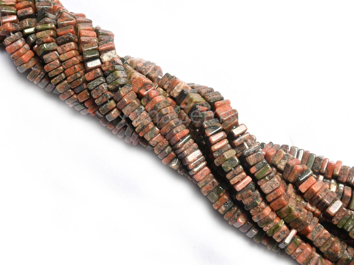 Beautiful Unakite Heishi Square Shape Gemstone Beads,55-6 mm, Natural Unakite Smooth Handmade Flat Square Unakite Beads Jewelry Making Craft