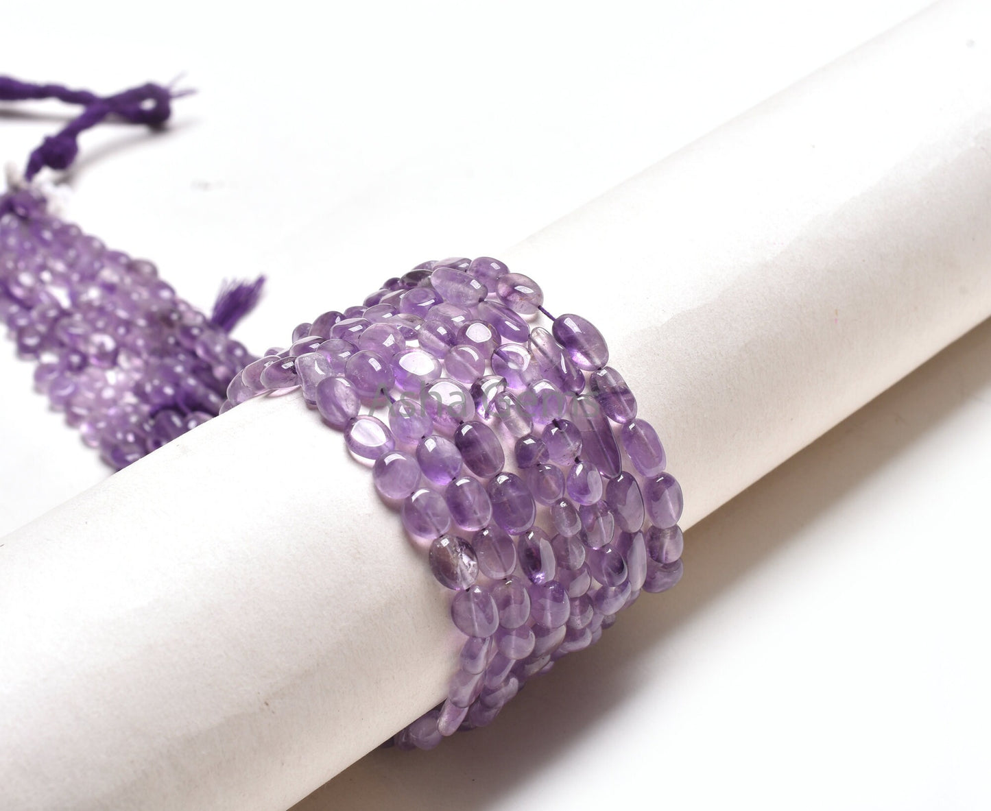 Natural Amethyst Smooth Handmade Oval Shape Gemstone Beads,13" Purple Blue Amethyst Uneven Oval Nugget Beads, African Amethyst Bead Jewelry