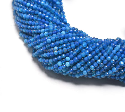 Beautiful Neon Quartz Micro Cut Faceted Round Shape Gemstone Beads,3.2x3 mm Neon Blue Quartz Round Ball Machine Cut Beads, Blue Quartz SALE
