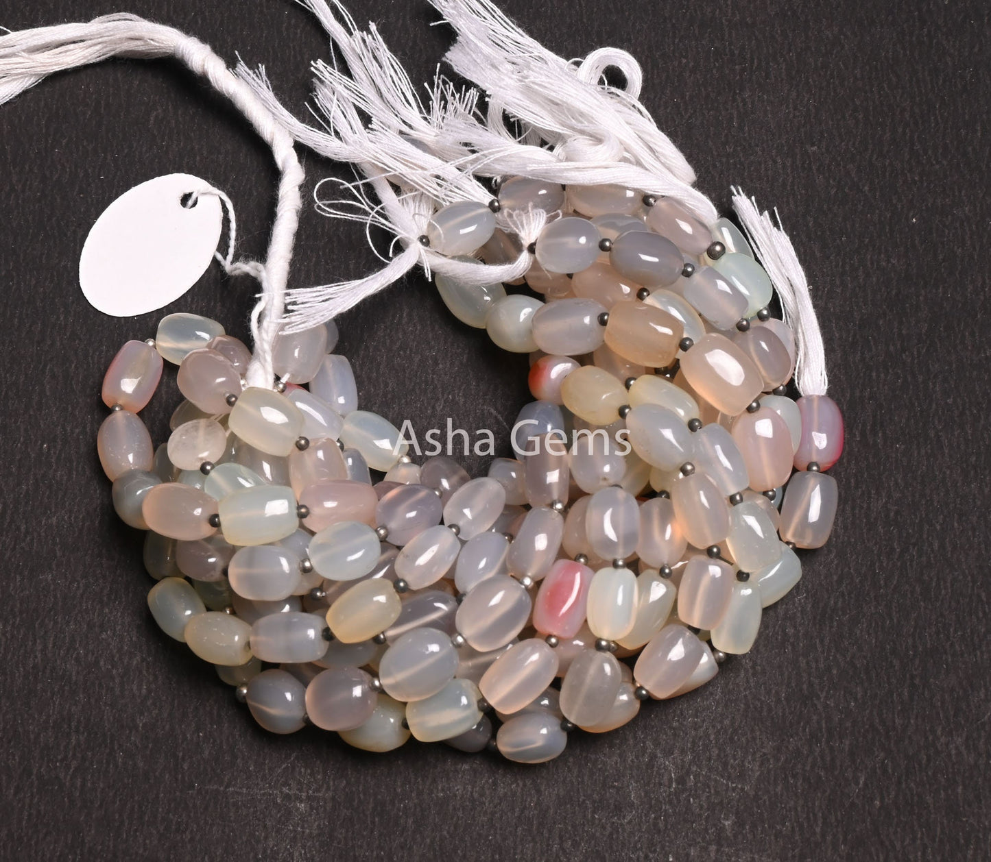 Beautiful Chalcedony Fancy Barrell Shape smooth Beads,8" Multi Light Color Chalcedony Uneven Handmade Straight Drill Bead Jewelry Craft SALE