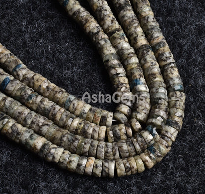 Beautiful K2 Jasper Faceted Tyre Shape Beads, Pakistani K2 Wheel Shape Gemstone Beads, Faceted Tyre Heishi Beads For Jewelry Making Crafts
