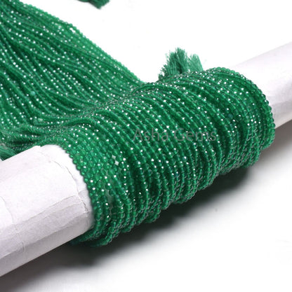 AAA Quality Green Onyx Micro Faceted Round Ball Gemstone Beads,3.2 mm American Green onyx Machine Cut Round Ball Beads Onyx For Jewelry SALE