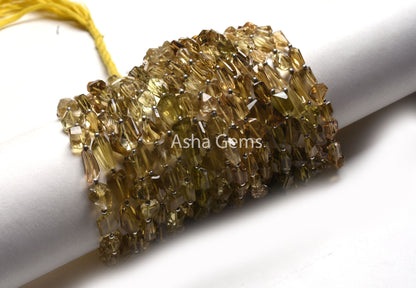 Natural Lemon Quartz Faceted Nugget Gemstone Beads, AAA Yellow Lemon Uneven Nugget Straight Drill Bead, Lemon Quart Bead Jewelry Making SALE