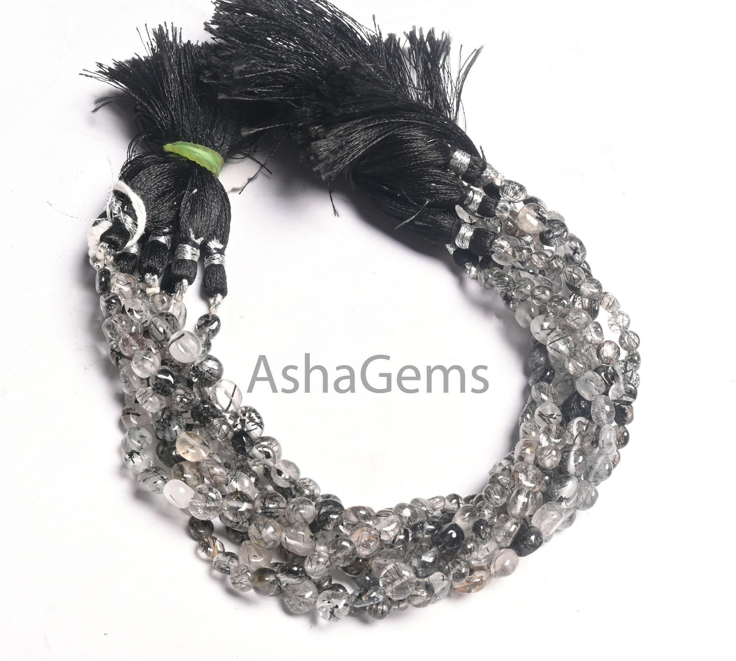 Natural Black rutilated Quartz Smooth Coin Shape Gemstone Loose Beads, Fine Quality Rutile Coin Handmade Bead Jewelry making Handicraft SALE