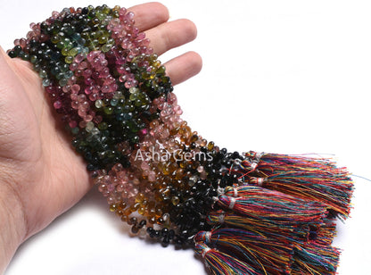 Natural Multi Tourmaline Faceted Drops Shape Gemstone Beads,Fine Tourmaline Beads Tourmaline Side Drill Teardrop Briolette Bead Jewelry SALE