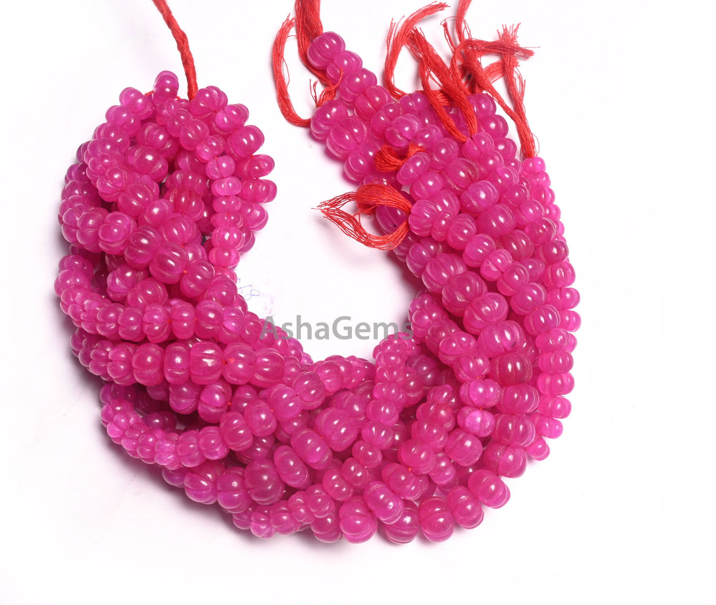 Beautiful Pink Quartz carving Watermelon Beads, Fine Pink Quartz Carved Handmade Pumpkin Gemstone Melon Beads Curved Necklace Jewelry Crafts