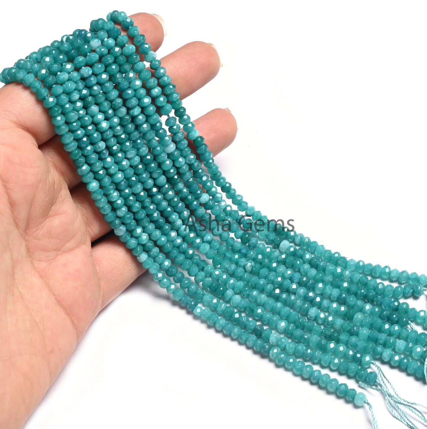 14"Strand Pine Blue Green Jade faceted Rondelle Shape Beads,4.5mm Fine Jade Quartz machine cut Gemstone Loose Bead Jewelry Making Craft SALE