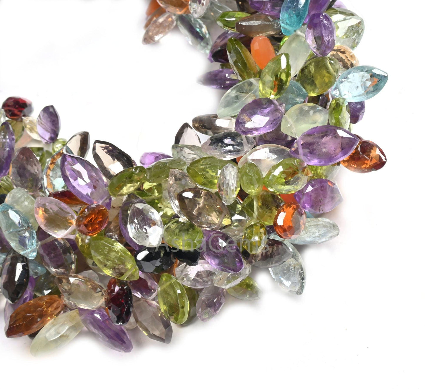AAA Beautiful Mix Color Stone Fancy Marquise faceted Beads, Natural Multi Gemstone Disco Marquise Briolette Side Drill Bead for Jewelry SALE (AG 18645)