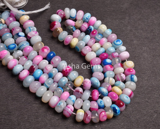 Beautiful Multi Color Opal Smooth Rondelle Shape Disco Beads, Colorful Disco Beads Opal Strand For Jewelry Making Crafts Opal Gemstone Bead