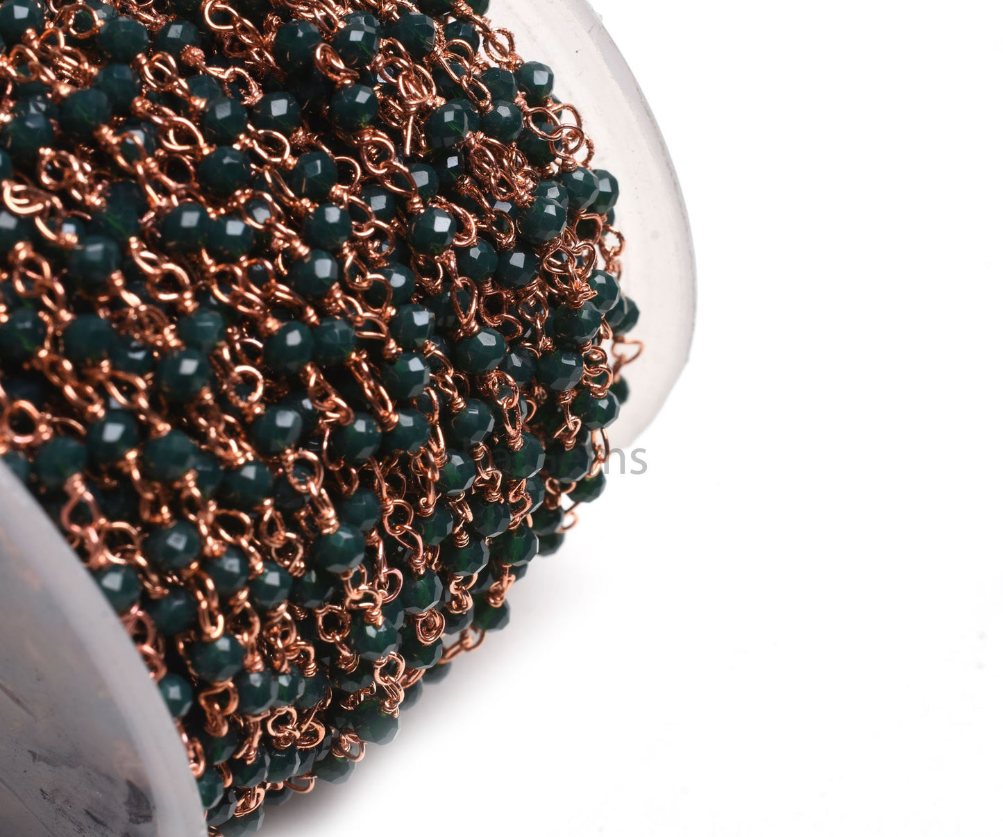 1,3,5,10,50 Ft Green Emerald Hydro Faceted Rondelle Beaded Rosary Chain,Silver,Rose Gold Plated Wire,Jewelry Making Finding,Chain 3-3.5mm