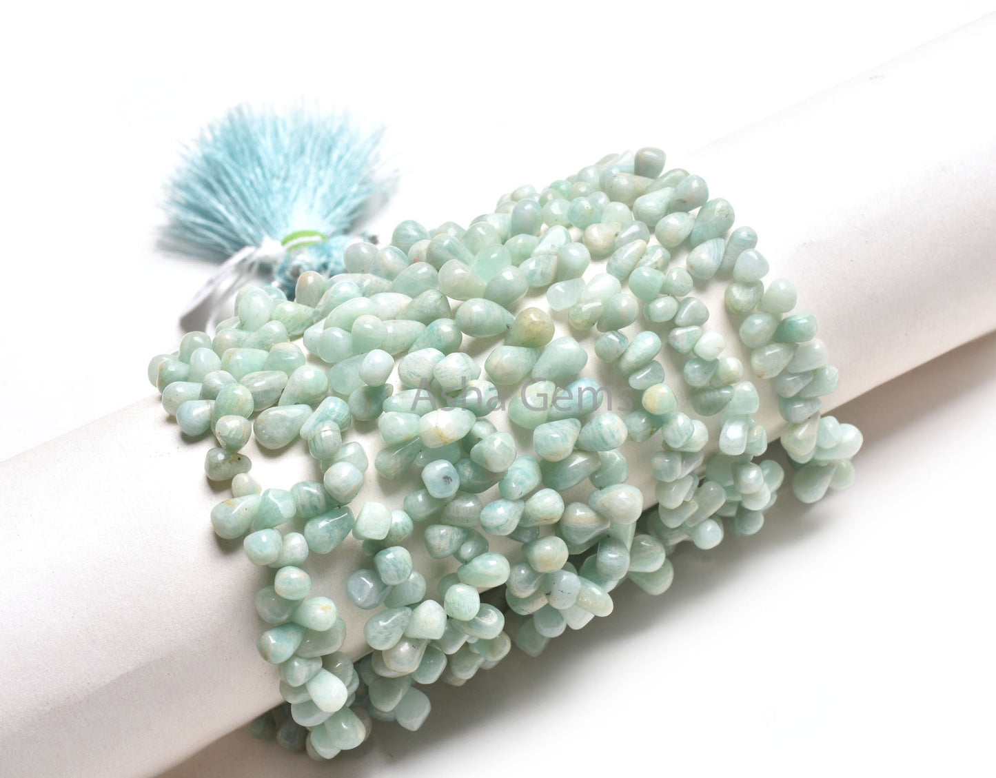 Blue Amazonite Smooth Drops Shape Gemstone Beads,8" Strand Natural Amazonite Side Drill Teardrop Handmade Bead, Amazonite Beads Jewelry Sale