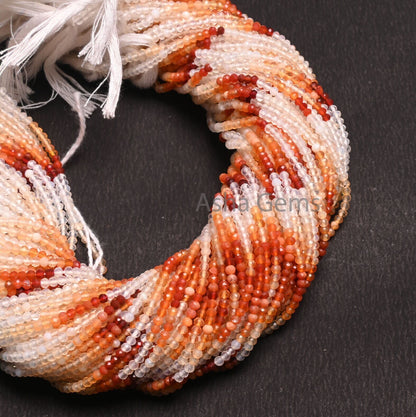 AAA Quality Mexican Fire Opal Micro Cut Faceted Rondelle Beads,2.5 mm Orange Red Shaded Fire Opal machine Cut Beads jewelry Necklace Crafts
