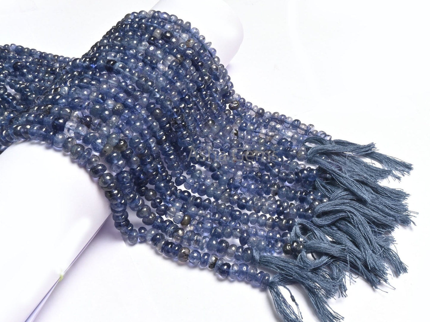 Beautiful Blue Iolite Smooth Rondelle Shape Beads, Natural Iolite Beads,13" Strand Iolite Plain Handmade Uneven Roundelle Bead Jewelry Craft
